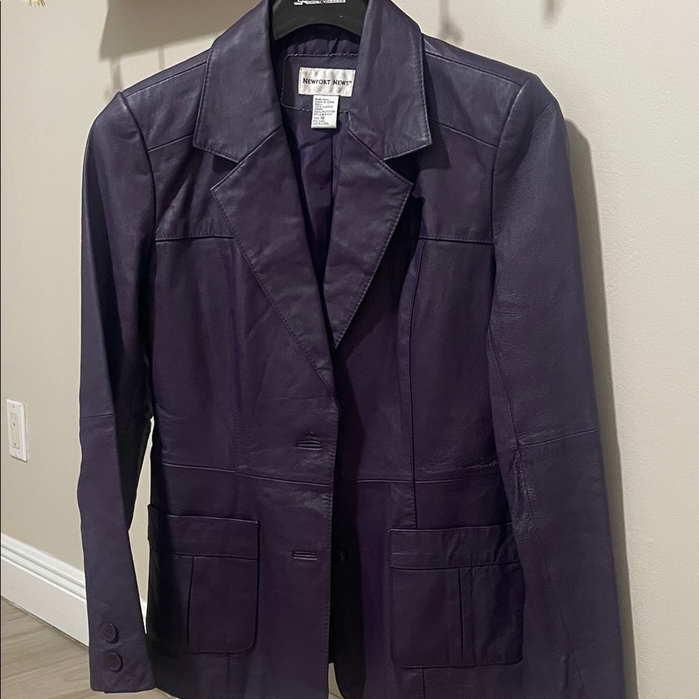 Chic Purple Leather Blazer